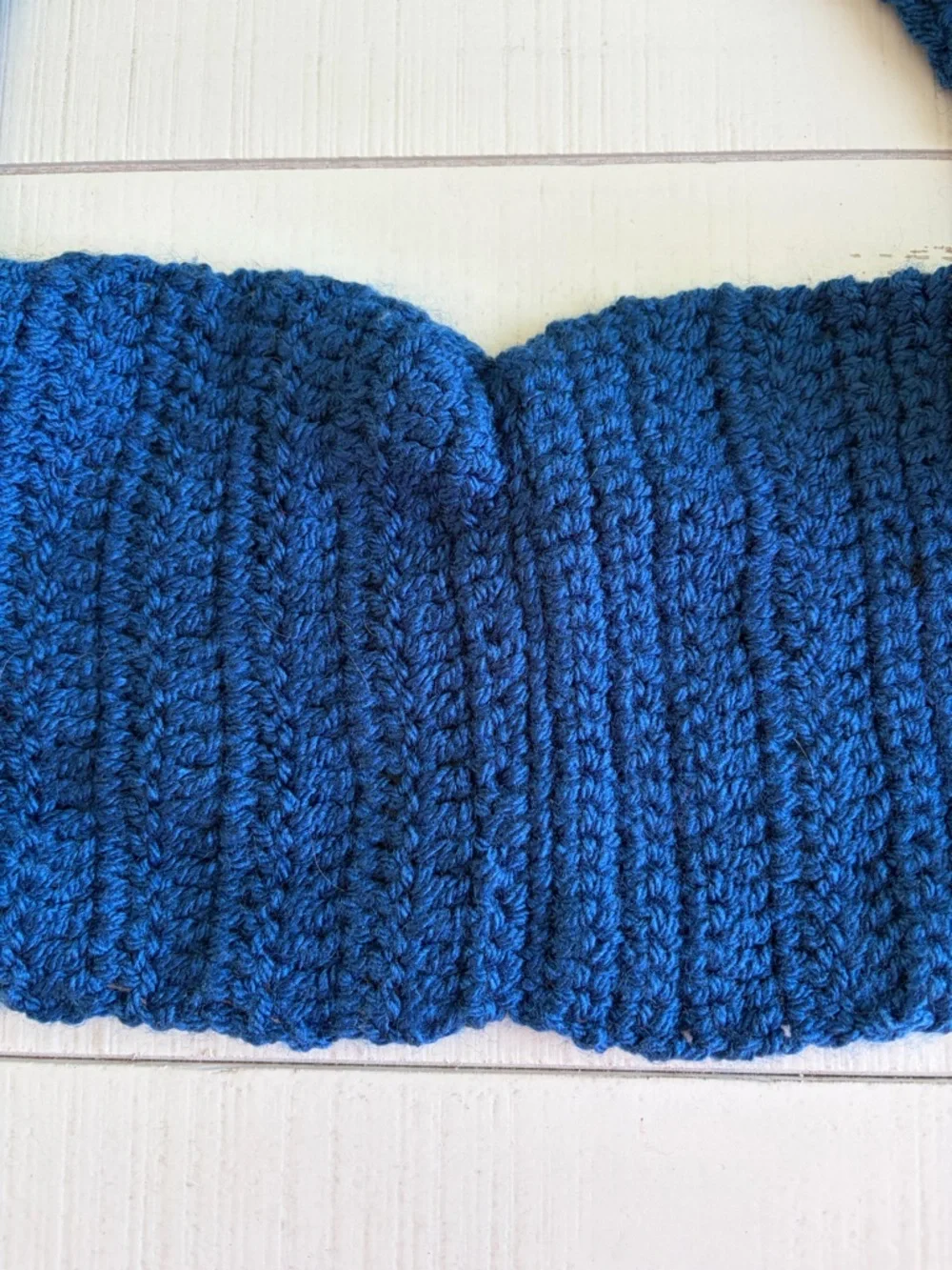 Cozy Handmade Royal Blue Infinity Crochet Scarf
